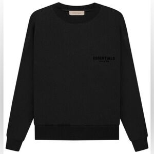 Fear of God Essentials Black Crewneck Sweatshirt Sz X-Large